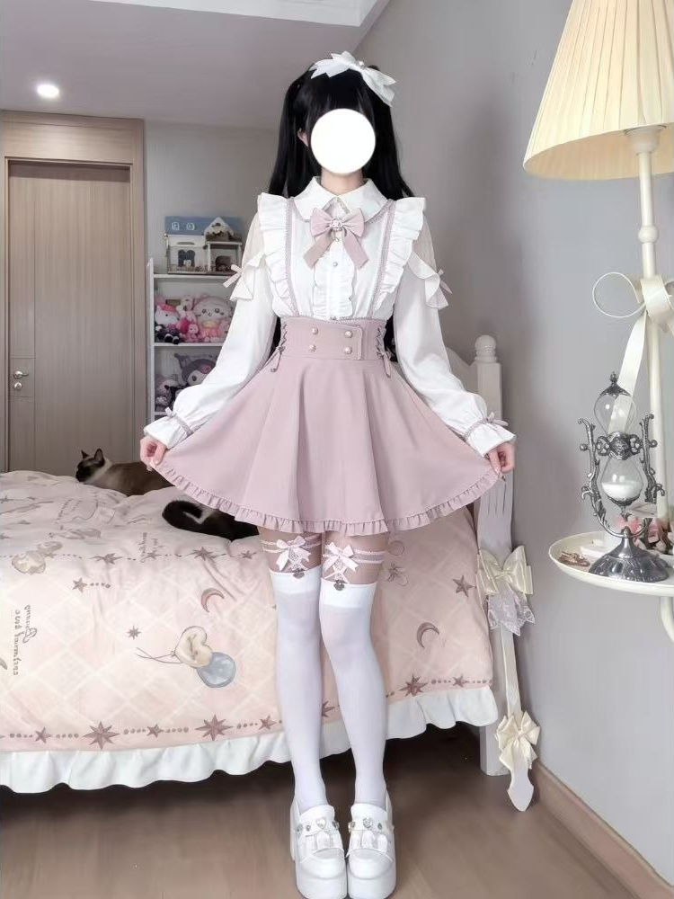 Japanese Sweet Lolita 2 Piece  - Elastic Lace Trim 评论和价格