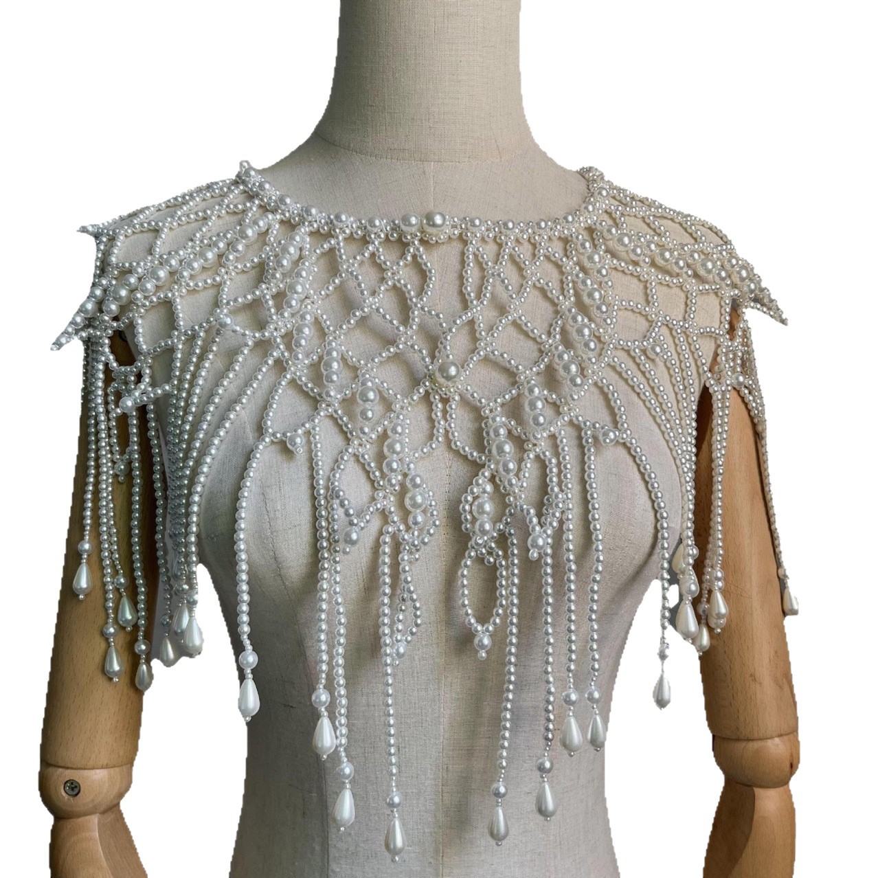 Handmade Pearl Layered Body Ch - Pearl Trim Chain 评论和价格