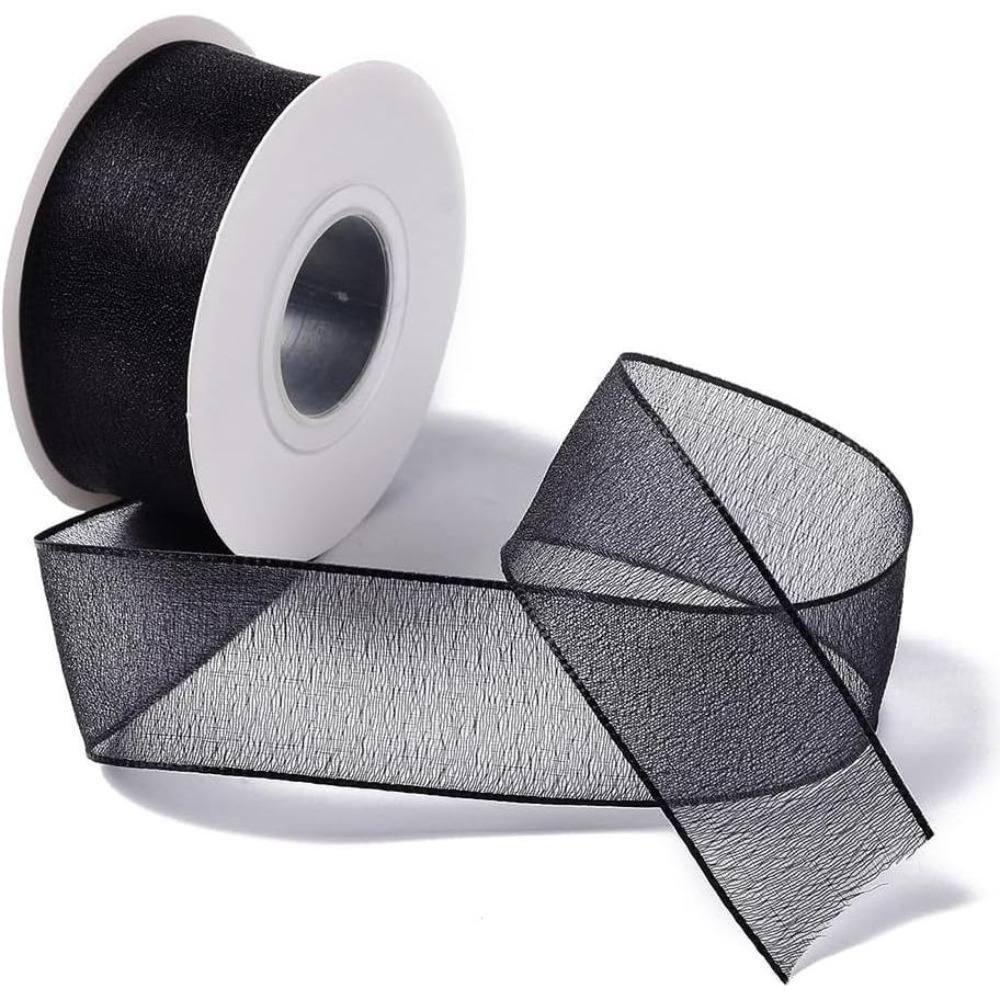 1 Inch Black Organza Ribbon Wi - Organza Ribbon Spool 评论和价格