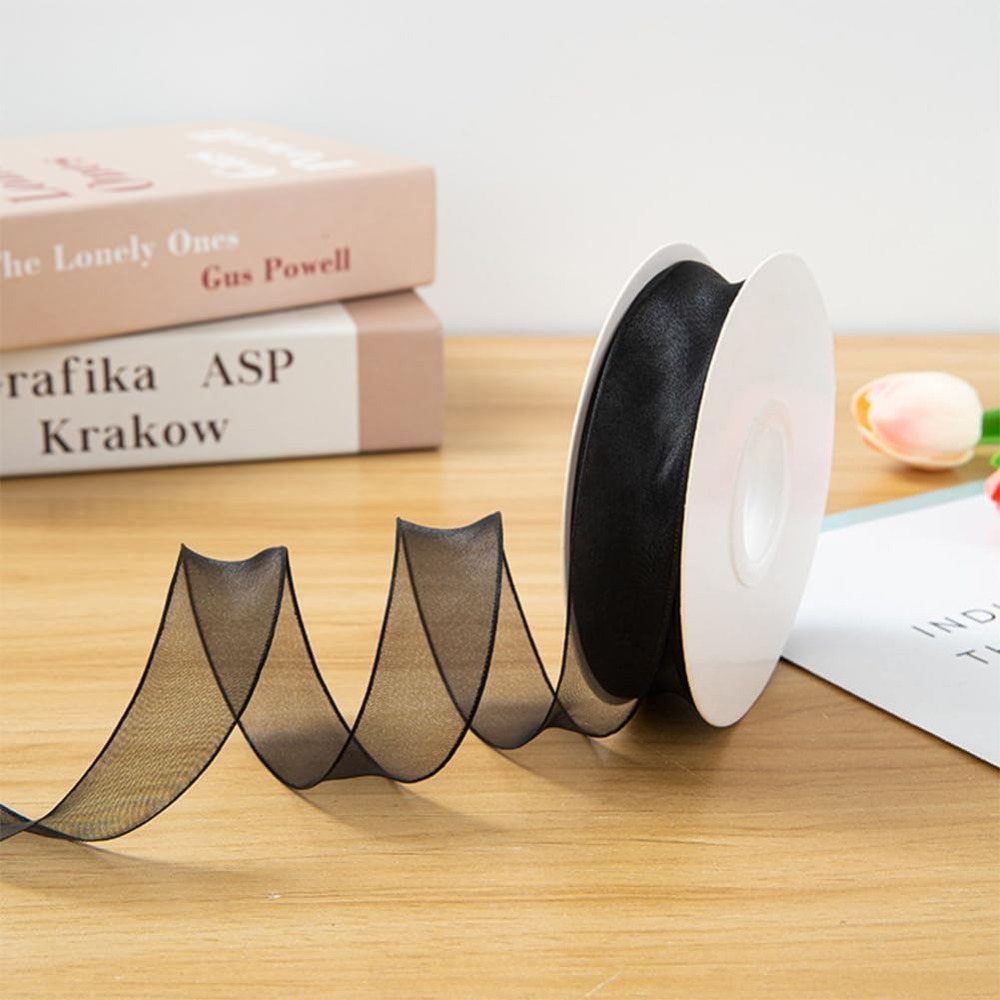 1 Inch Black Organza Ribbon Wi - Organza Ribbon Spool 评论和价格