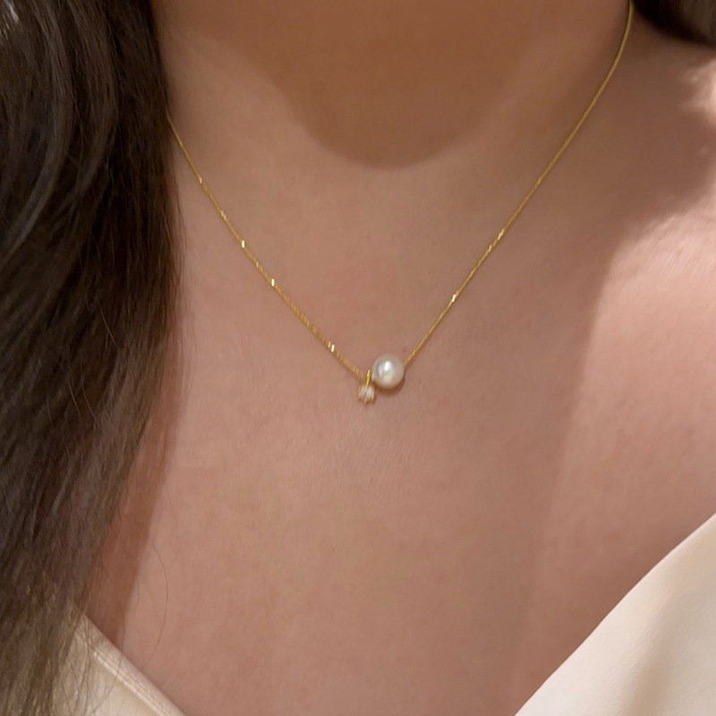 New 925 Sterling Silver Pearl  - Pearl Trim Chain 评论和价格