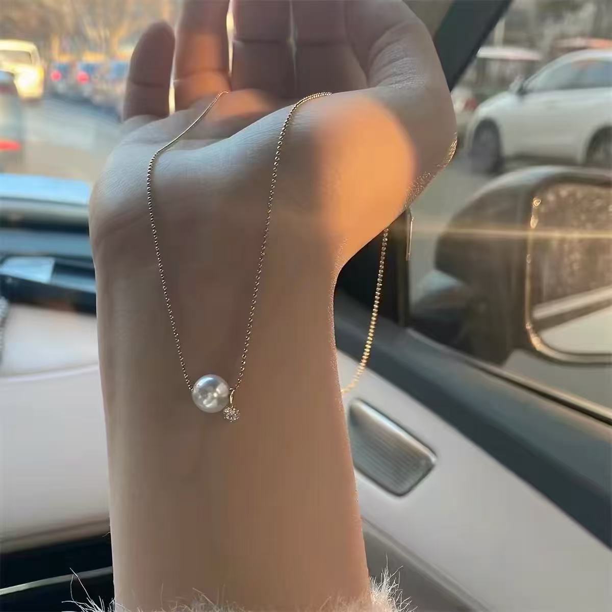 New 925 Sterling Silver Pearl  - Pearl Trim Chain 评论和价格