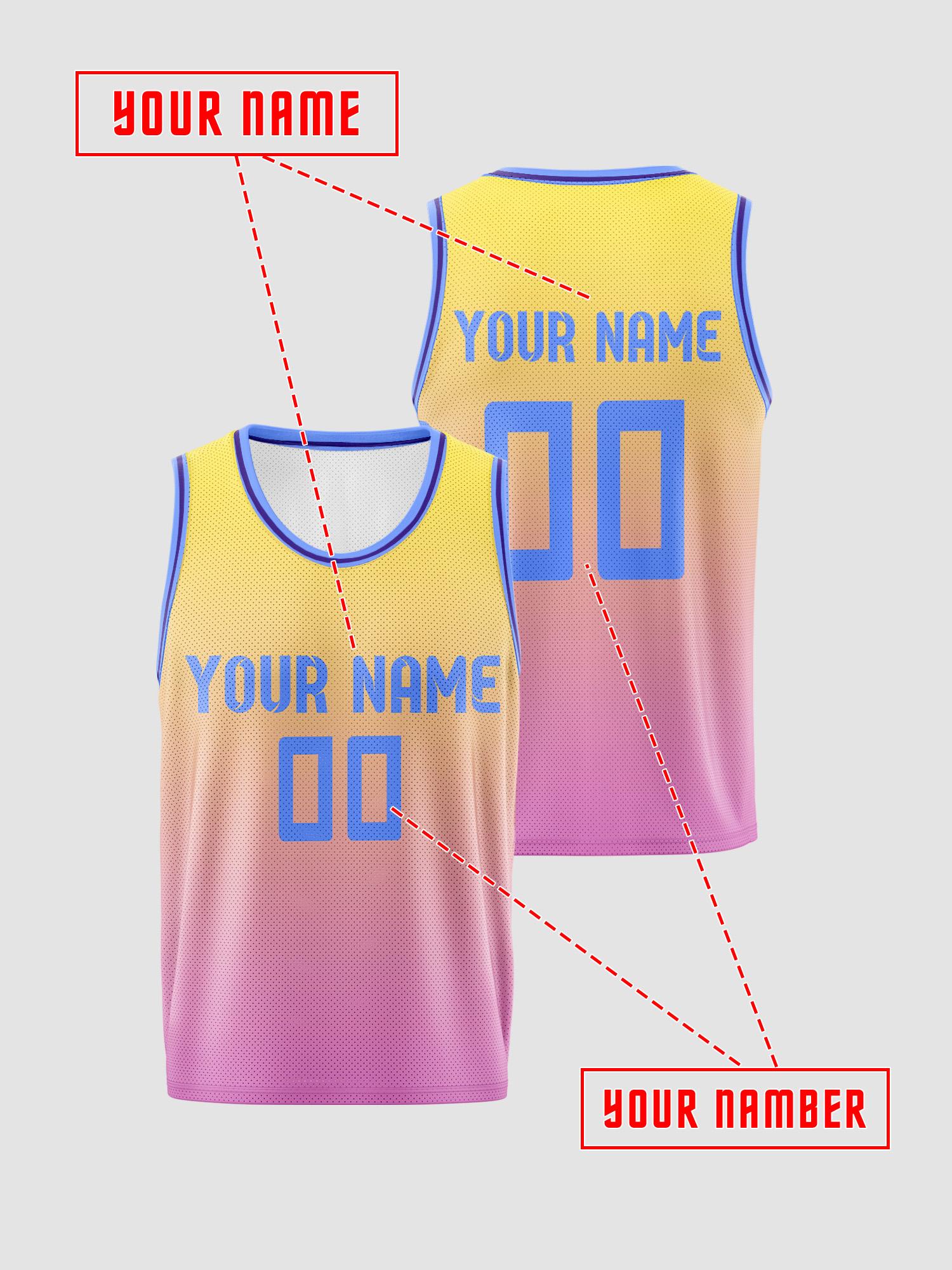 Yellow‑Pink Gradient Blue Trim - Embellish Knit 评论和价格