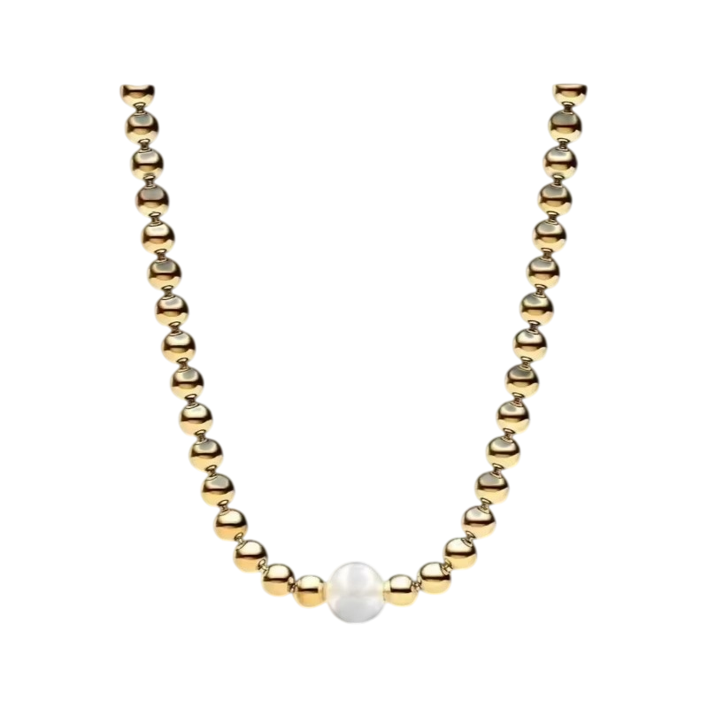 New S925 Silver Lock with Pear - Pearl Trim Chain 评论和价格