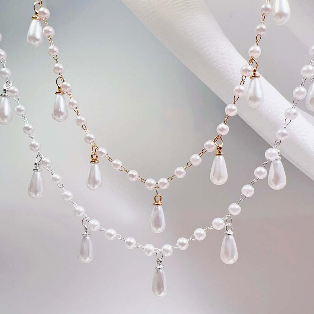 0.5M 1M Imitation Pearl Waterd - Pearl Trim Chain 评论和价格