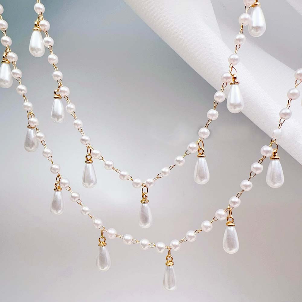 0.5M 1M Imitation Pearl Waterd - Pearl Trim Chain 评论和价格