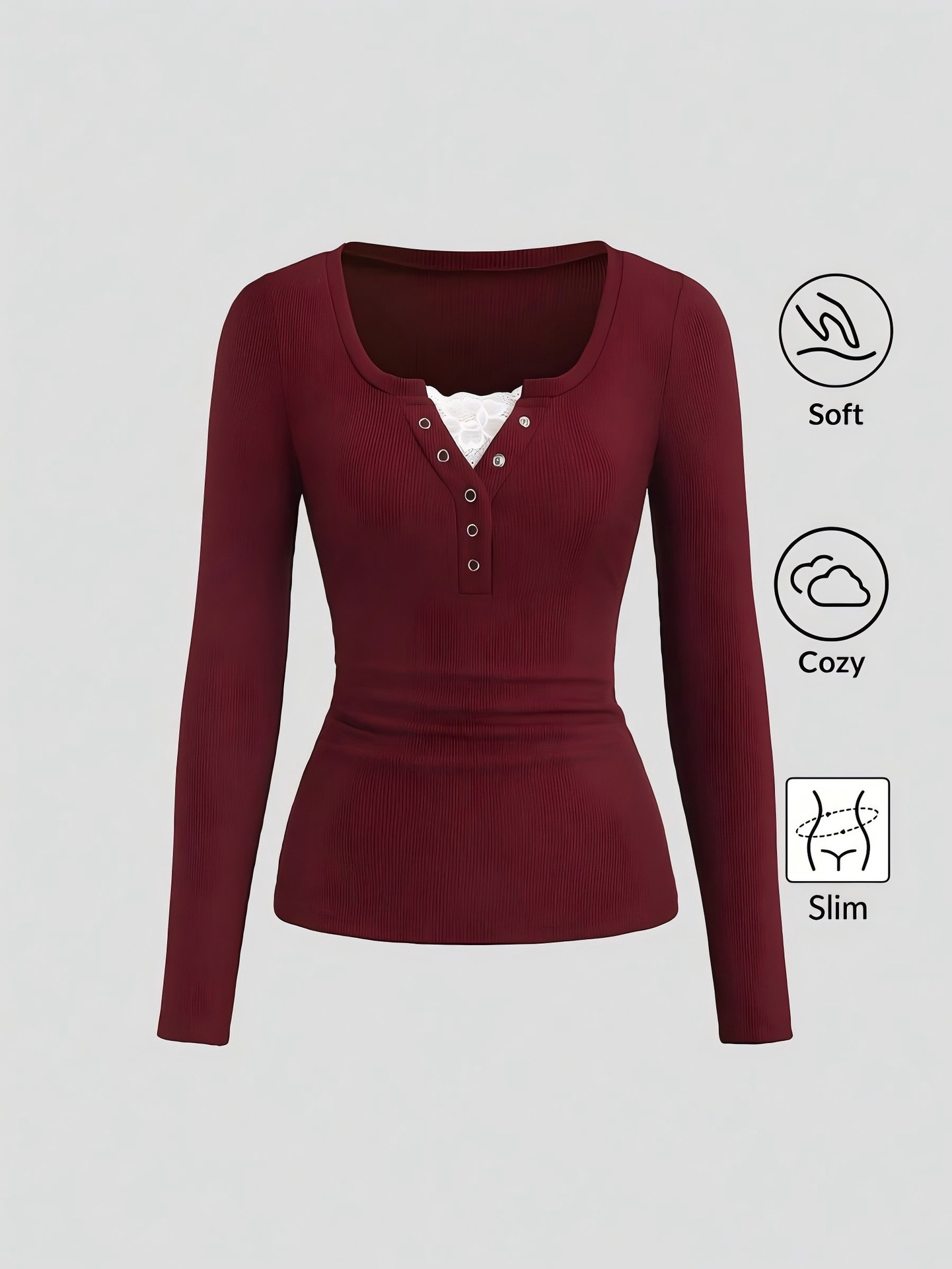Women American Henley V Neck B - Embellish Knit 评论和价格