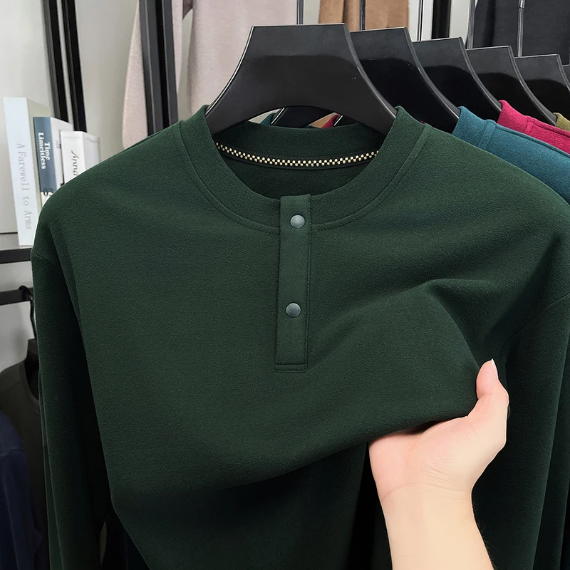 Mens Loose Fit Henley Pullover - Embellish Knit 评论和价格