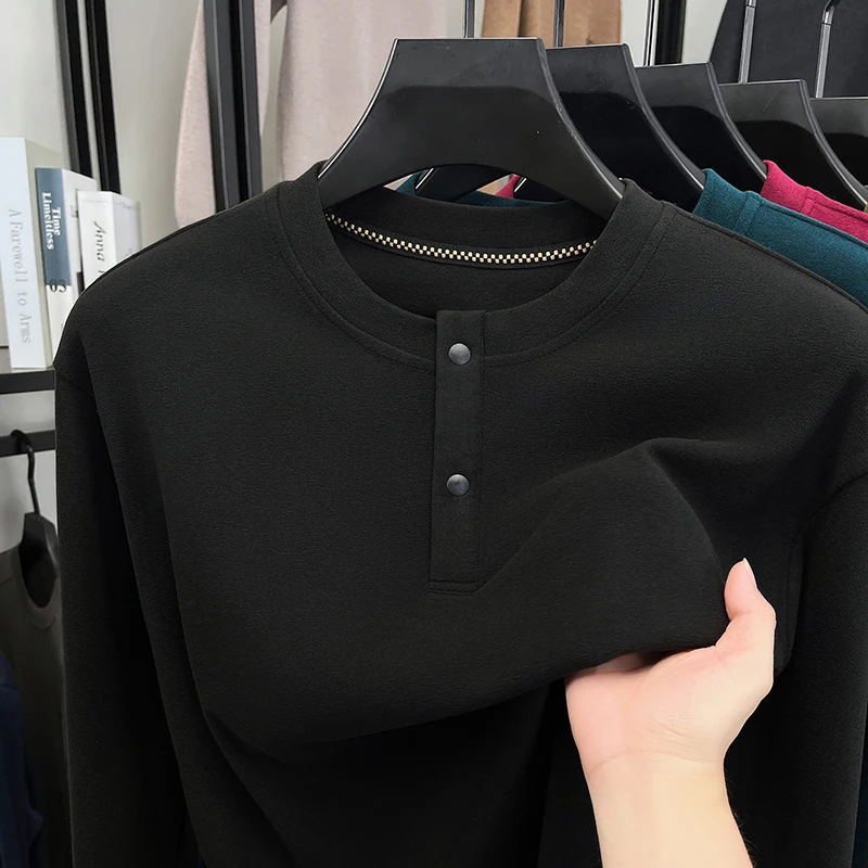 Mens Loose Fit Henley Pullover - Embellish Knit 评论和价格