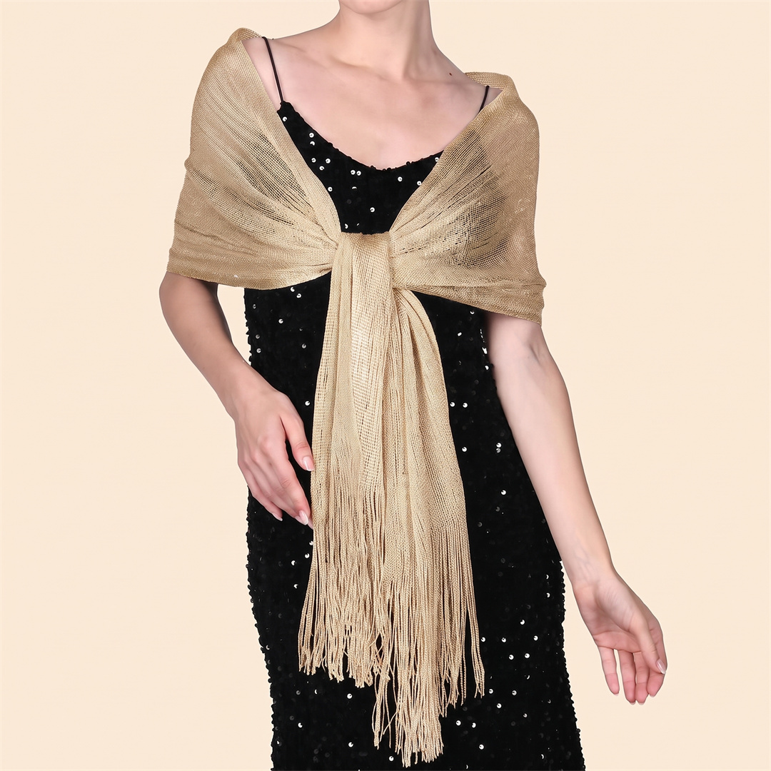 Fashion Bright Sunscreen Shawl - Tassel Fringe Trim 评论和价格
